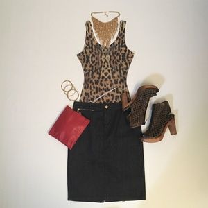 RALPH LAUREN DENIM PENCIL SKIRT